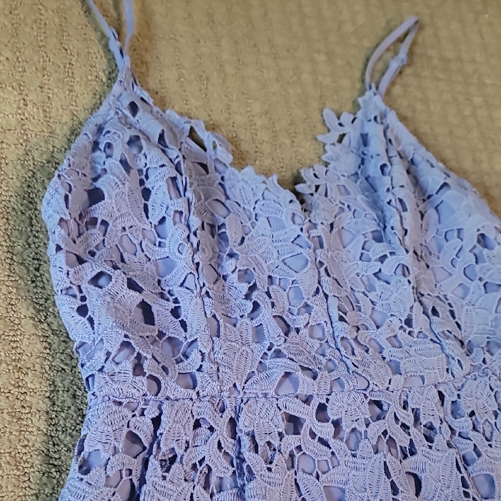ASTR Lace Lavender/Periwinkle Midi Dress - Picture 3 of 7